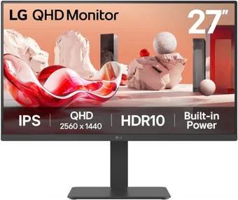 Монитор 27" LG 27BA45QB-B, 2560x1440, IPS, 100Hz, Speakers (HDMI, DP)