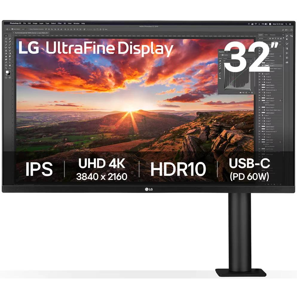 Монитор 31.5" LG 32UN880K-B, 3840x2160, IPS, 60Hz, Speakers (2xHDMI, DP)