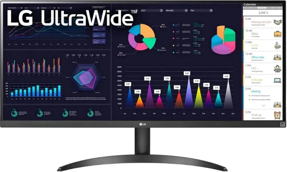 Монитор 34" LG 34WQ500-B, 2560x1080, IPS, 100Hz (HDMI, DP)
