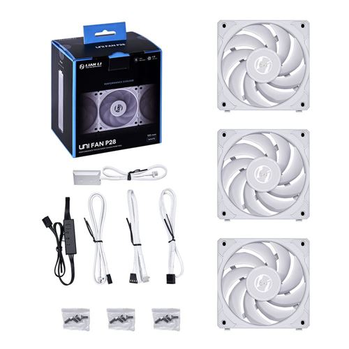 Вентилятор 12x12см Lian Li UNI FAN P28 White G99.12P283W.00(R0), 3шт + Controller