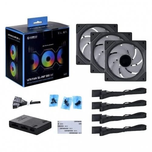 Вентилятор 12x12см Lian Li UNI FAN SL Infinity 120 Black G99.12SLIN3B.00, 3шт + Controller