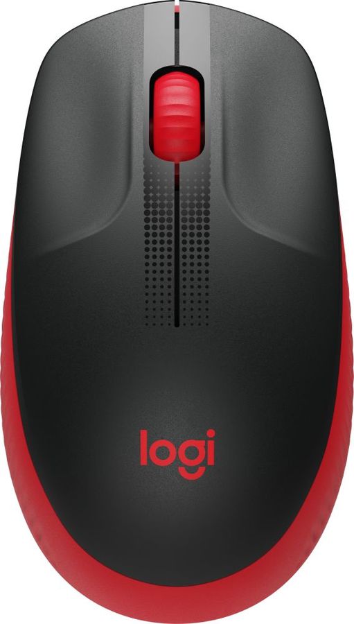 Мышь Logitech M190 черный/красный, USB, 910-005908