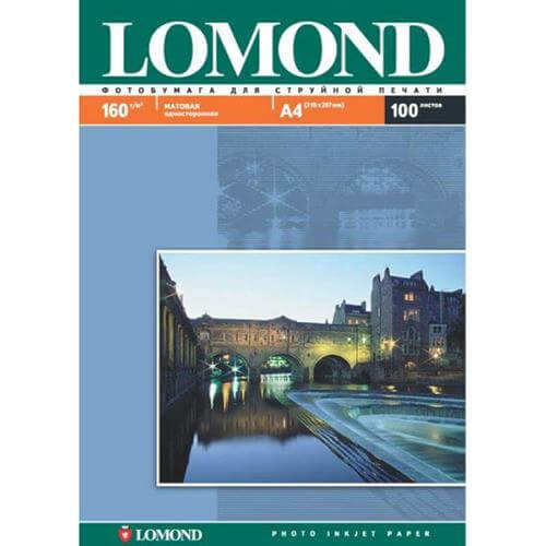 Фотобумага Lomond 0102005 A4/160г/м2/100л./белый матовое для струйной печати