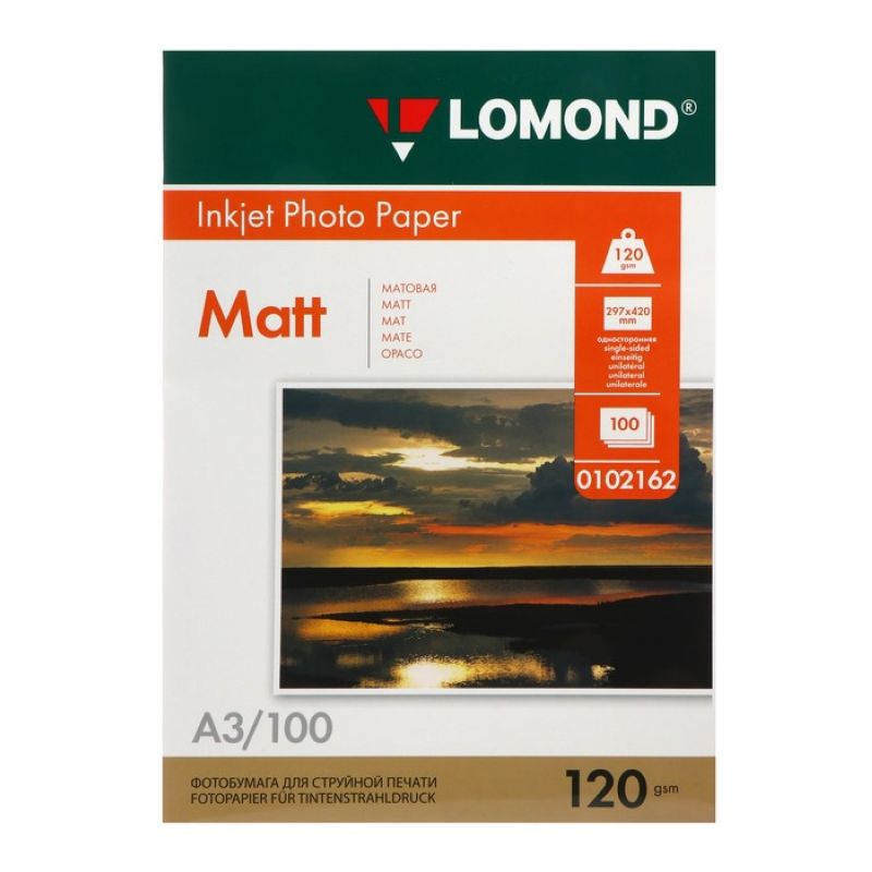 Фотобумага Lomond 0102162 A3/120г/м2/100л./белый матовое для струйной печати