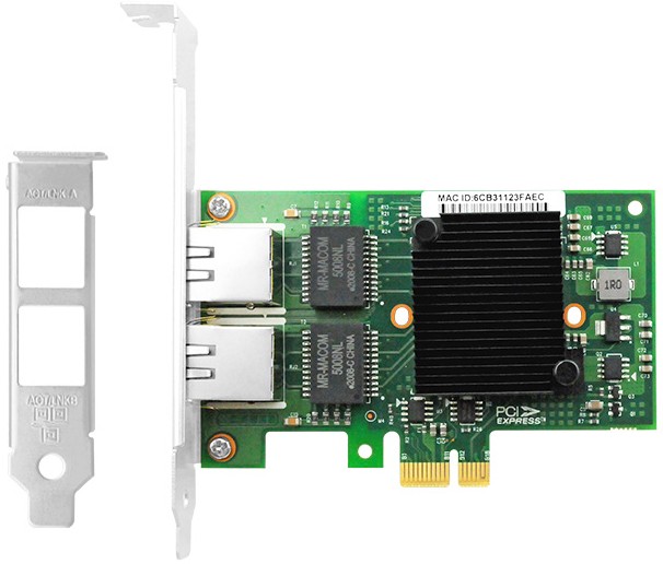 Сетевая карта Lr-Link LREC9222HT, 2xLAN 1Gbps, PCI-Ex1