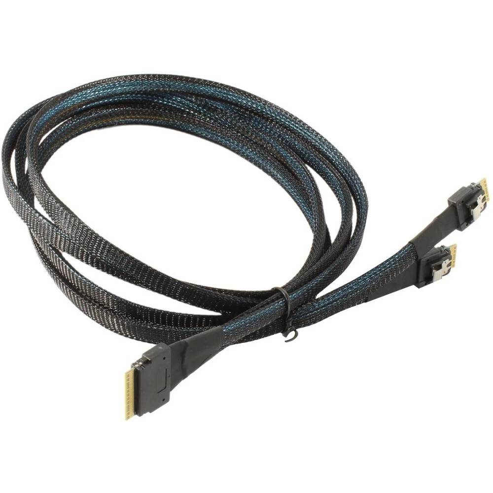 Кабель LR-Link LRSF5454(8i 4i)-0.8M, Slimline SAS x8 (SFF-8654) - 2xSlimline SAS x4 (SFF-8654), 0.8м