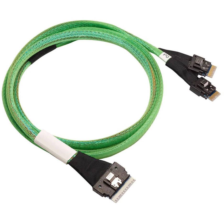 Кабель Luxshare L285SL010-SD-R , Slimline SAS x8 (SFF-8654) - 2xSlimline SAS x4 (SFF-8654), 1м
