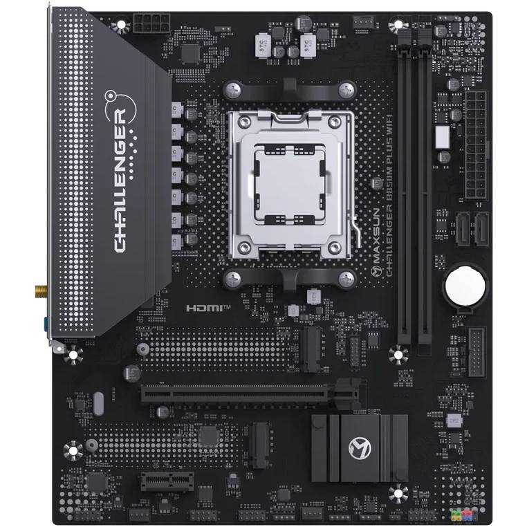 Материнская плата Maxsun MS-Challenger B850M PLUS WIFI, AM5, (HDMI, DP), 2xDDR V, mATX