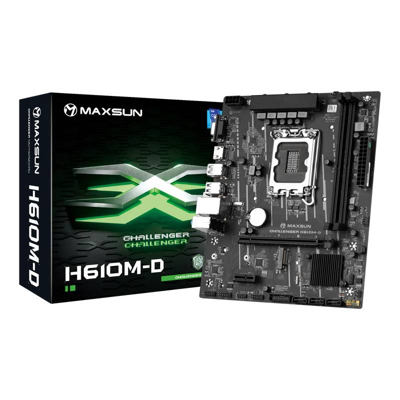 Материнская плата Maxsun Challenger H610M-D, LGA1700, (VGA, HDMI), 2xDDR IV, mATX