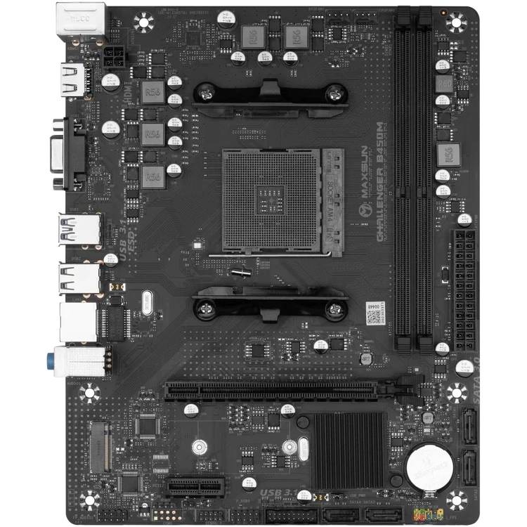 Материнская плата Maxsun MS-Challenger B450M, AM4, (VGA, HDMI), 2xDDR IV, mATX (ТОЛЬКО В СОСТАВЕ ПЭВМ)