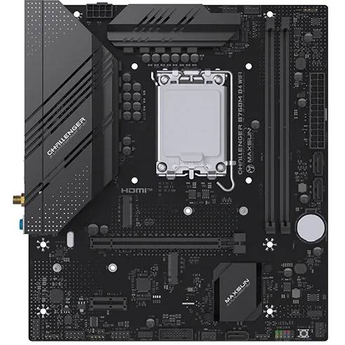 Материнская плата Maxsun MS-Challenger B760M D4 WIFI, LGA1700, (VGA, HDMI), 2xDDR IV, mATX