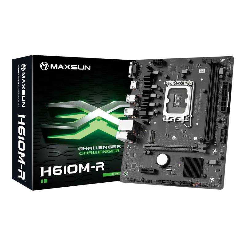 Материнская плата Maxsun MS-Challenger H610M-R V2, LGA1700, (VGA, HDMI), 2xDDR IV, mATX