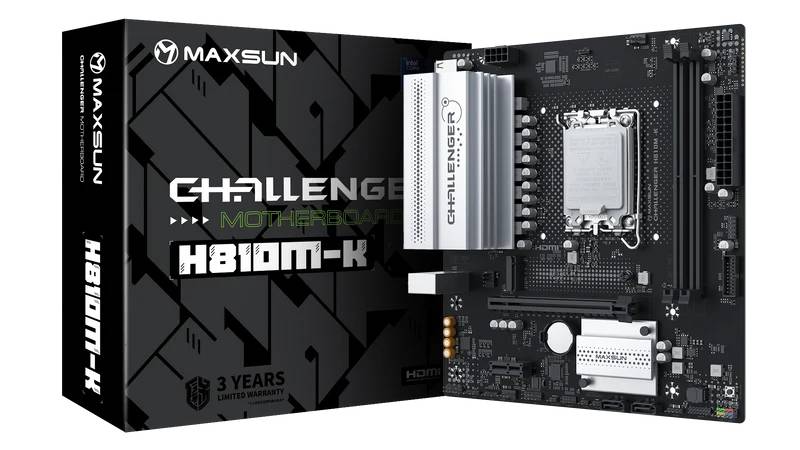 Материнская плата Maxsun MS-Challenger H810M-K, LGA1851, (DP, HDMI), 2xDDR V, mATX