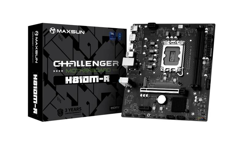 Материнская плата Maxsun MS-Challenger H810M-R, LGA1851, (DP, HDMI), 2xDDR V, mATX