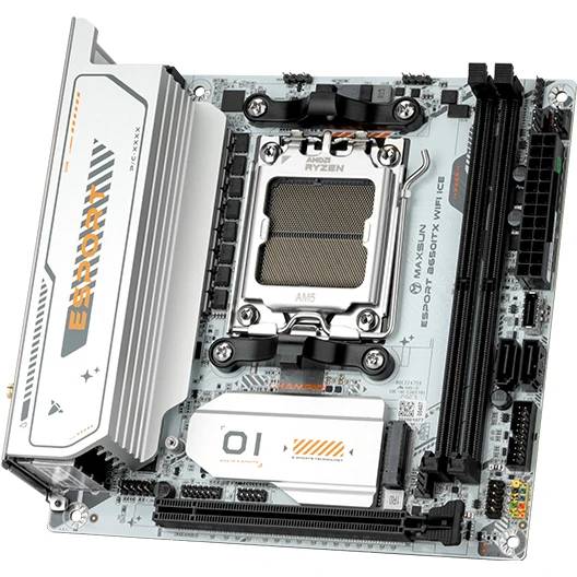 Материнская плата Maxsun MS-eSport B650ITX WIFI ICE, AM5, (DP, HDMI), 2xDDR V, mini-ITX