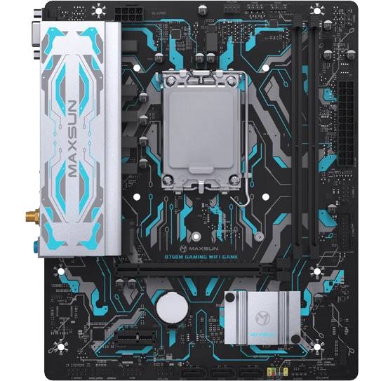 Материнская плата Maxsun MS-B760M GAMING WIFI GANK V2, LGA1700, (VGA, HDMI), 2xDDR V, mATX