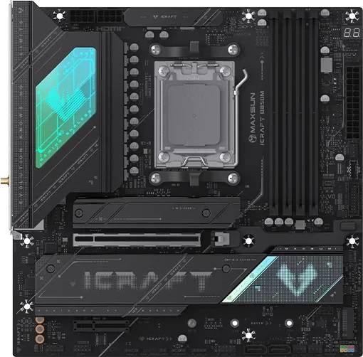 Материнская плата Maxsun MS-iCraft B850M WIFI, AM5, (HDMI, DP), 4xDDR V, mATX