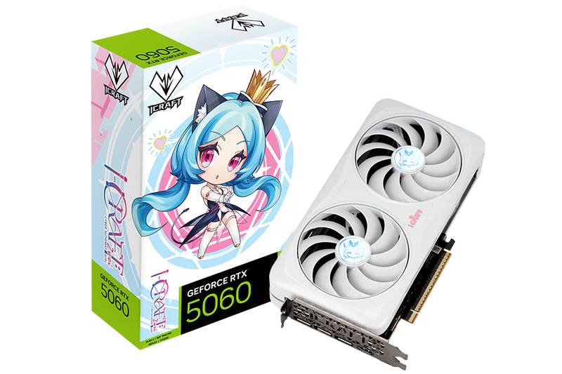 Видеокарта GeForce RTX 5060, 8Gb GDDR7 128bit, MAXSUN RTX 5060 MS-RTX5060 iCraft OC8G AIGAX2, RTL
