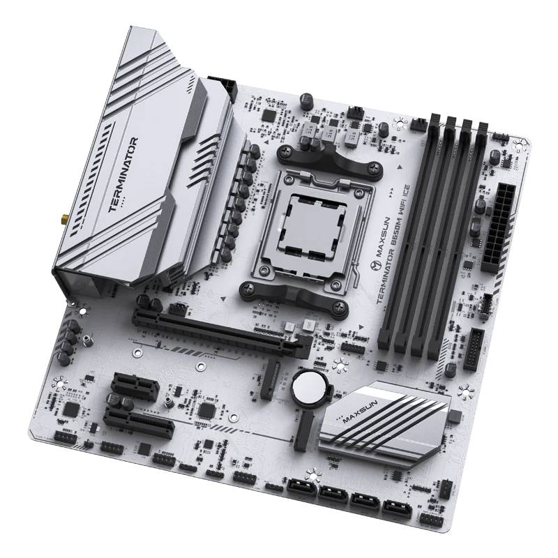 Материнская плата Maxsun MS-Terminator B650M WIFI ICE, AM5, (HDMI, DP), 4xDDR V, mATX