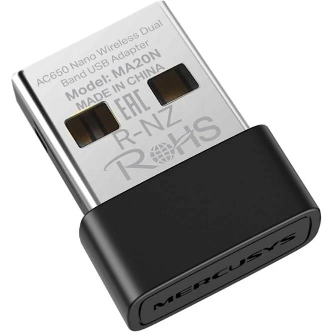 Сетевая карта Wi-Fi, Mercusys MA20N, 2.4/5GHz, 633Mbps, USB2.0