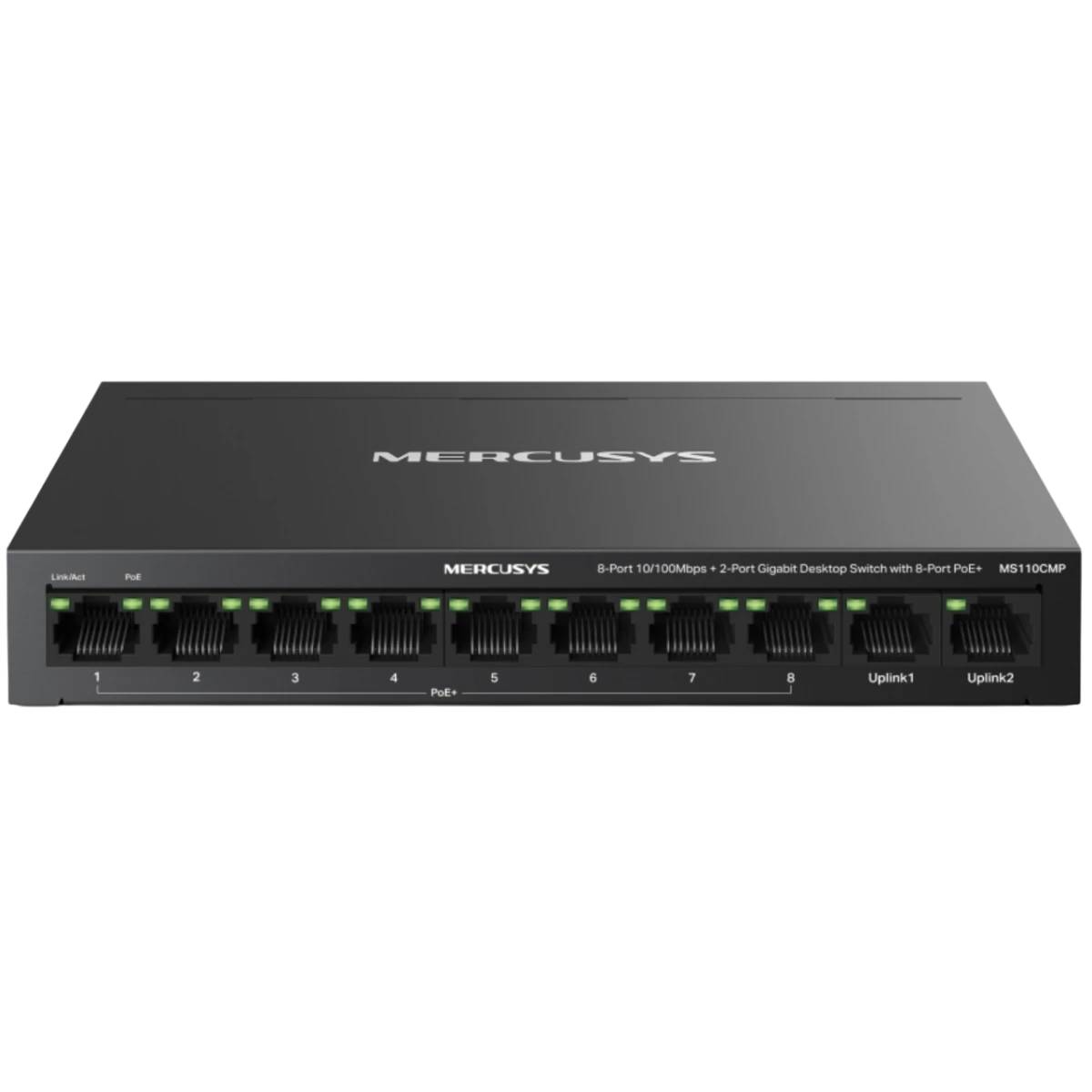 Коммутатор Mercusys MS110CMP, 8xLAN 100Mbps, 2xUplink 1Gbps, PoE