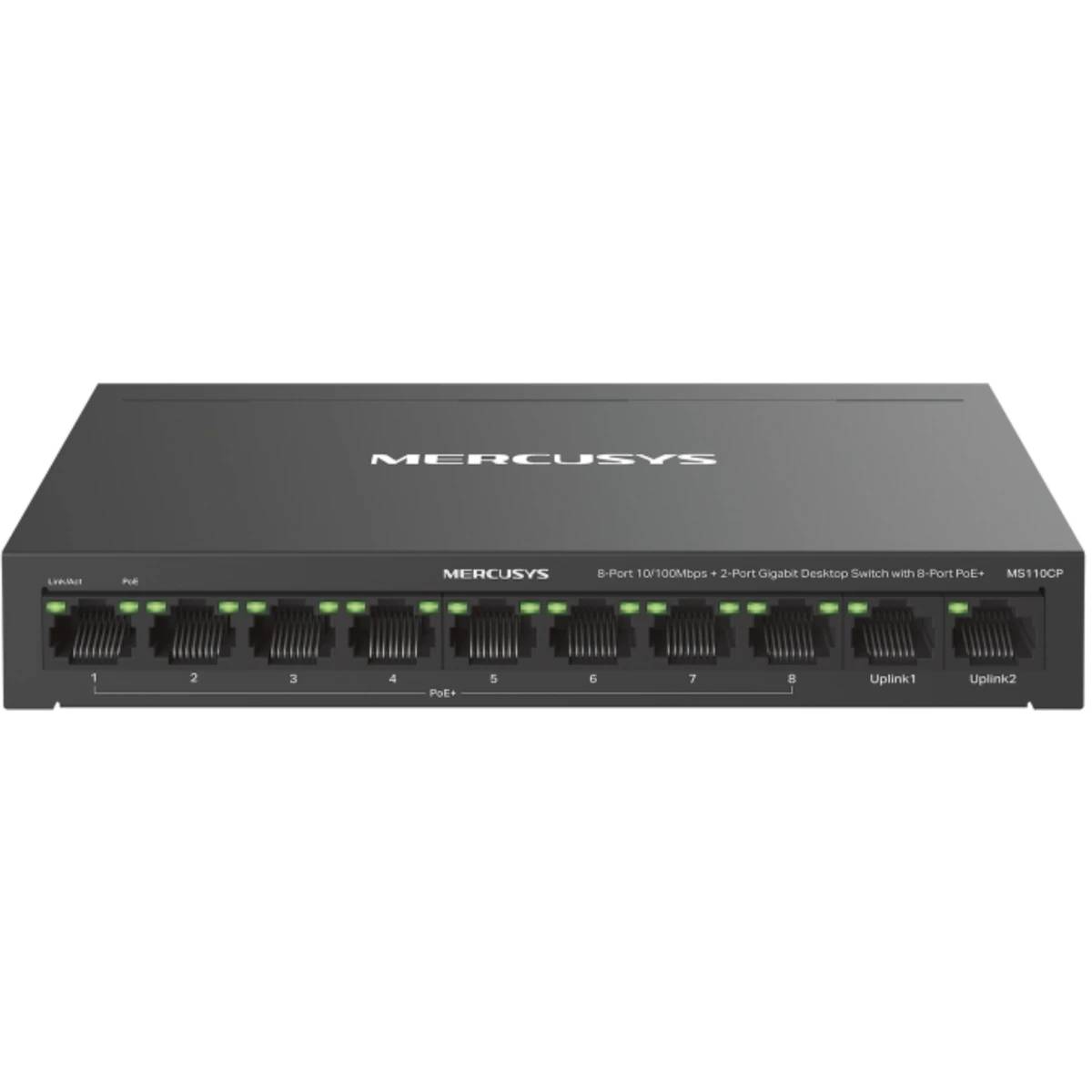 Коммутатор Mercusys MS110CP, 8xLAN 100Mbps, 2xUplink 1Gbps, PoE