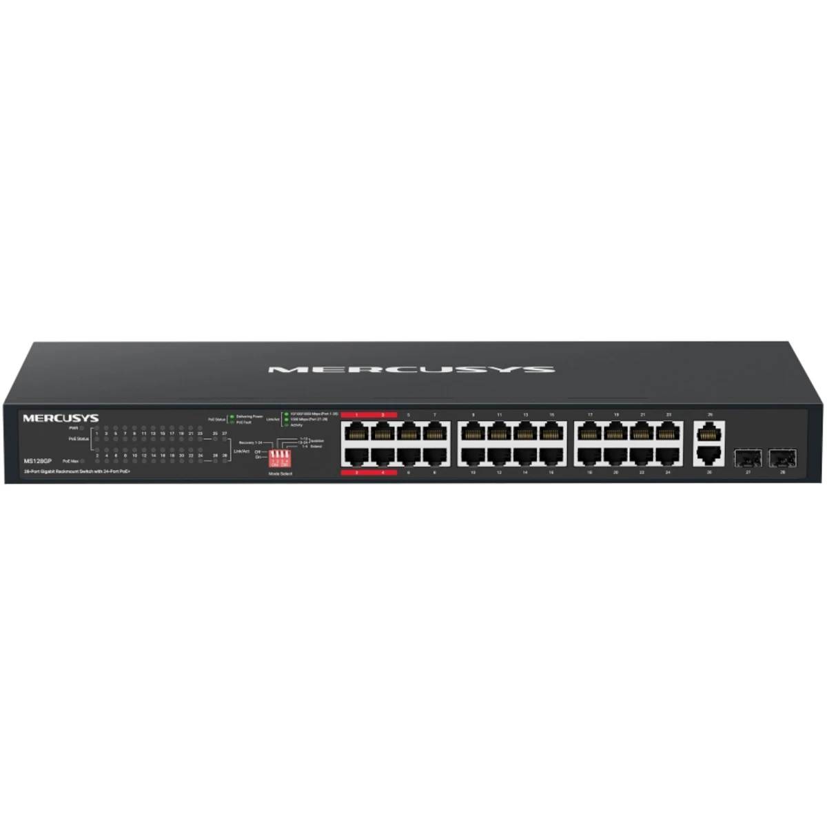 Коммутатор Mercusys MS128GP, 28xLAN 1Gbps, 2xSFP, PoE