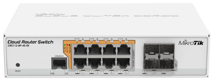 Коммутатор Mikrotik CRS112-8P-4S-IN, 4xLAN 1Gbps, 4xSFP