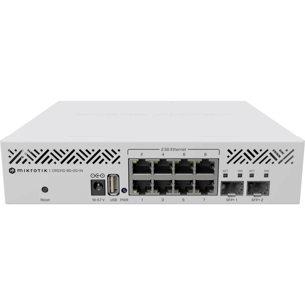 Коммутатор MikroTik CRS310-8G+2S+IN, 8xLAN 1Gbps, 2xSFP+