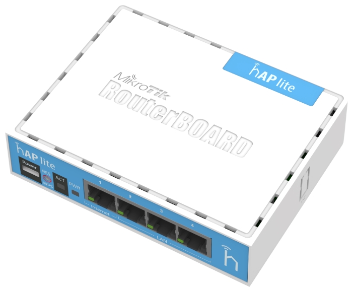 Роутер Wi-Fi MikroTik hAP lite RB941-2nD, 2.4GHz 300Mbps, 4xLAN 100Mbps, 1xWAN