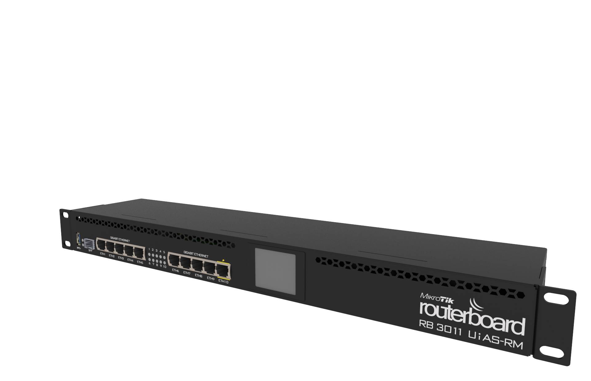 Маршрутизатор Mikrotik RB3011UiAS-RM, 10xLAN 1Gbps, 1xSFP, USB