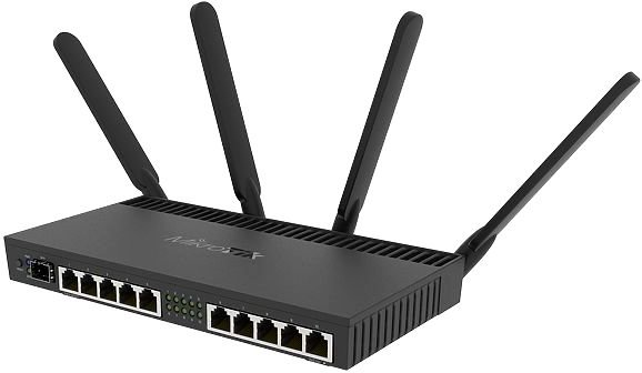 Роутер Wi-Fi MikroTik RB4011iGS+5HacQ2HnD-IN, 2.4/5GHz 2033Mbps, 10xLAN 1Gbps, SFP