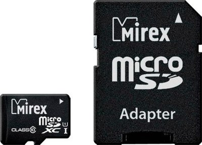 Карта памяти 64Gb Mirex 13613-AD10SD64, SD Micro, SDXC Class 10, переходник