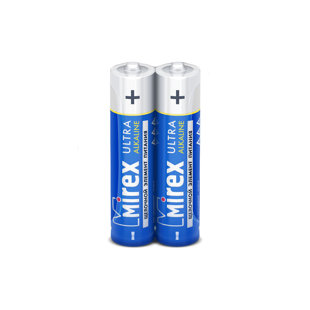 Батарейка AAA LR03, Mirex 23702-LR03-S2 Алкалайн в пленке 2шт