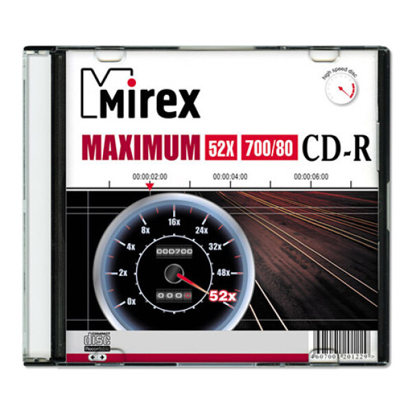 CD-R disk 52x/700Mb Mirex UL120052A8S 1шт SlimCase