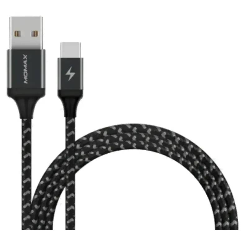 Кабель USB Type-A (M) - USB Type-C (M), 1м, Momax Zero DTA11D, Space Gray