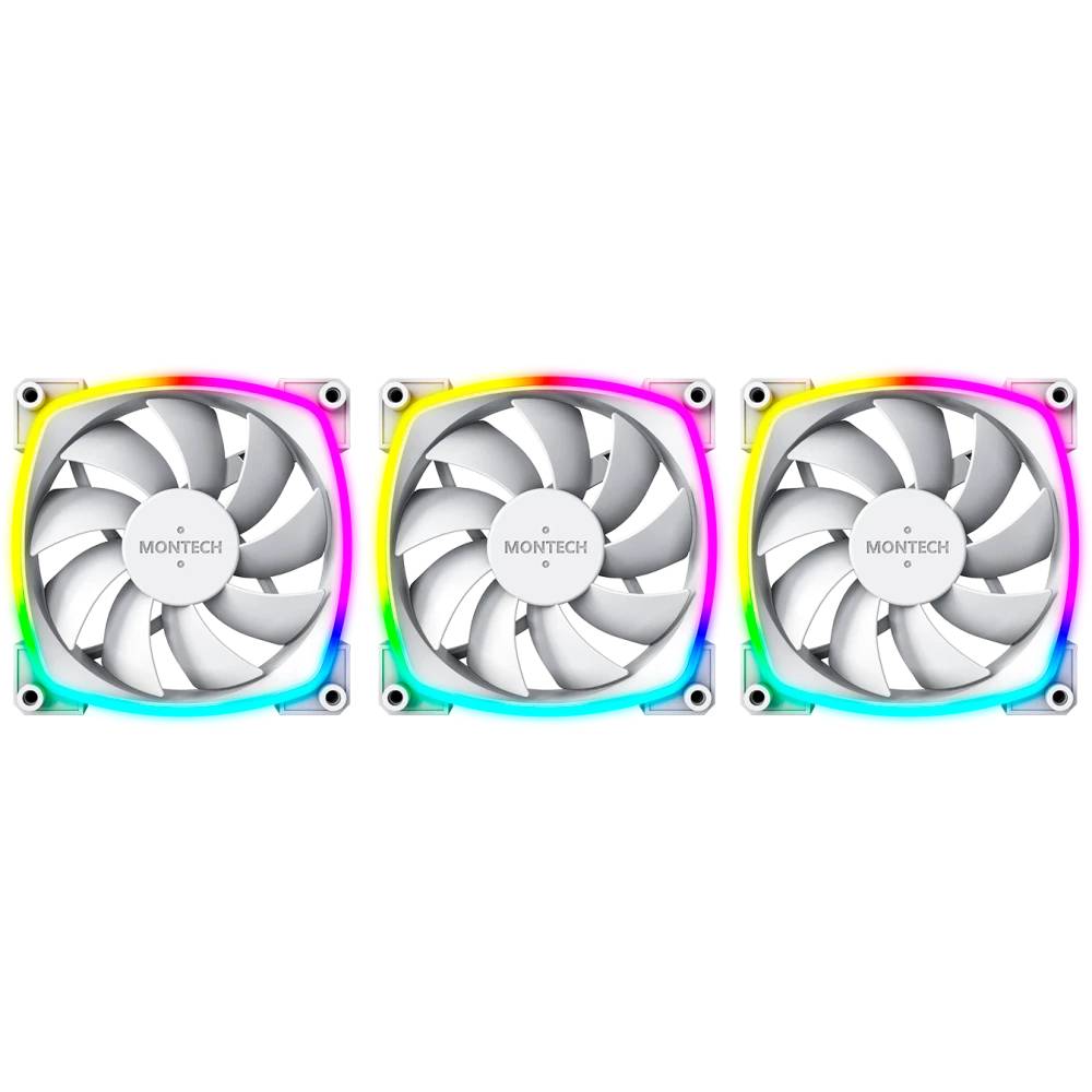 Вентилятор 12x12см Montech AX120 PWM White 3 in 1, 3шт