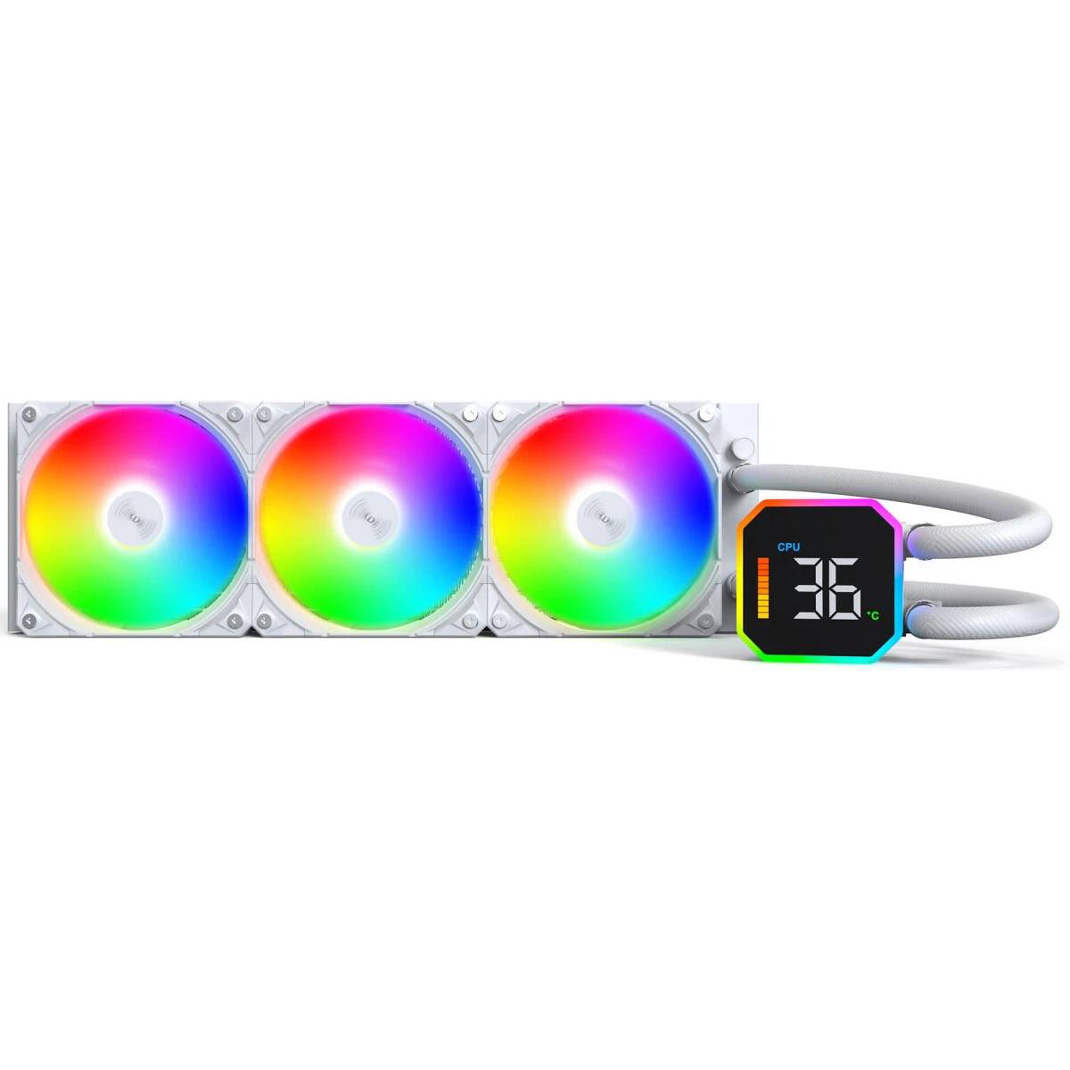 Жидкостное охлаждение Montech HyperFlow Digital 360 White (LGA1700 Ready)