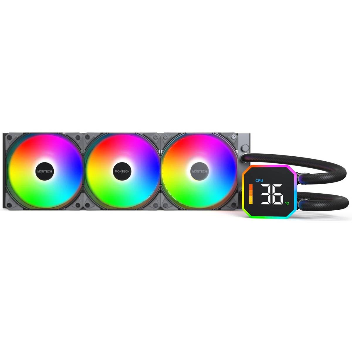 Жидкостное охлаждение Montech HyperFlow Digital 360 Black (LGA1700 Ready)