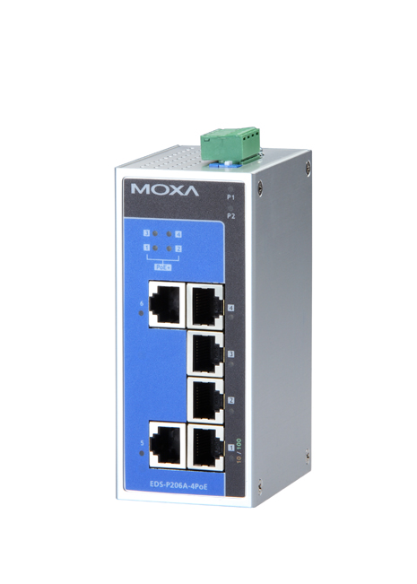 Коммутатор Moxa EDS-P206A-4PoE-T, 6xLAN 100Mbps, PoE+