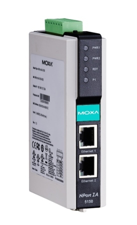 Преобразователь RS-232/422/485 - 2xPort 10/100BaseTX, Moxa NPort IA-5150