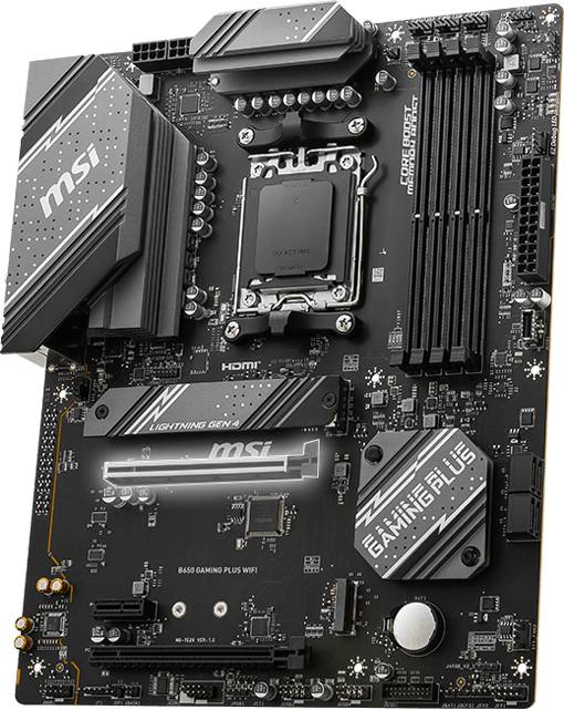 Материнская плата MSI B650 GAMING PLUS WIFI, AM5, (HDMI, DP), 4xDDR V, ATX