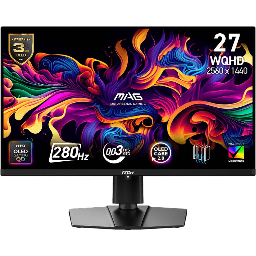 Монитор 26.5" MSI MAG 271QP QD-OLED X28, 2560x1440 QD-OLED, 280Hz (2xHDMI, DP)