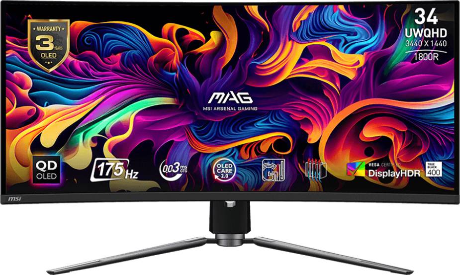 Монитор 34" MSI Pro 341CQP QD-OLED, 3440x1440, QD-OLED, 175Hz (2xHDMI, DP, USB Type-C) (9S6-3DD04T-010)