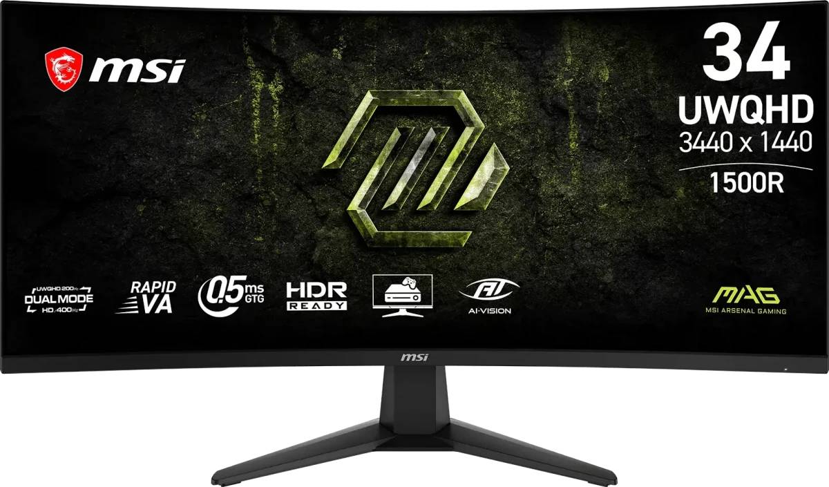 Монитор 34" MSI MAG 346CQDF E20, 3440x1440, VA, 200Hz (2xHDMI, DP) (9S6-3DD71M-022)