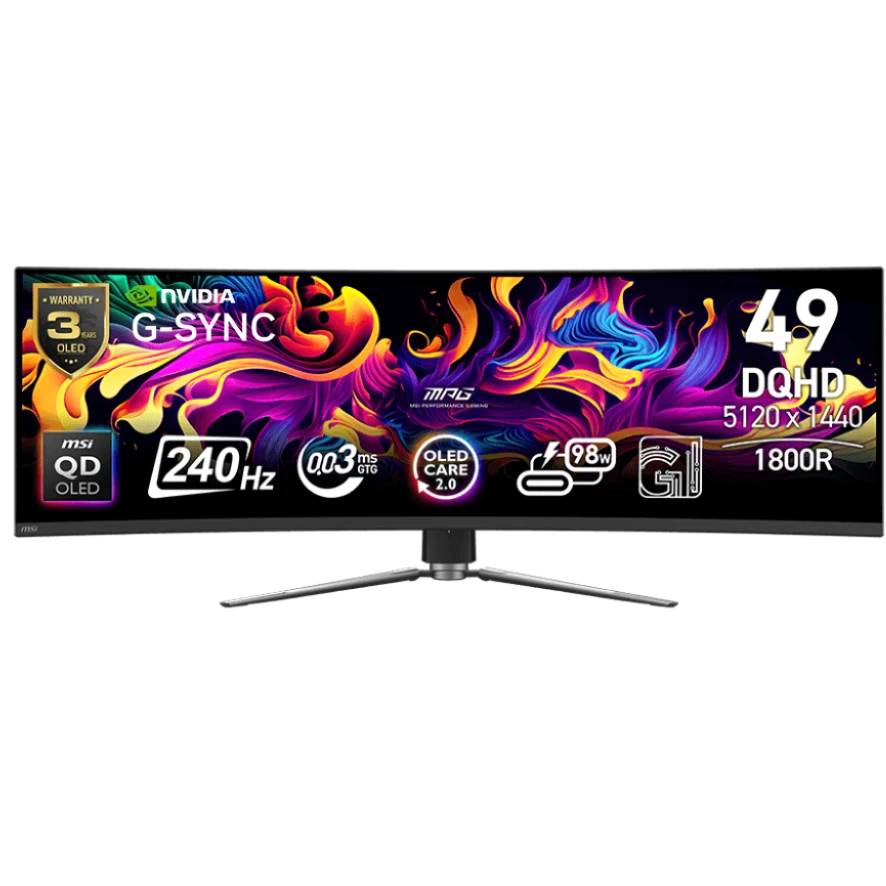 Монитор 49" MSI MPG 491CQPX QD-OLED, 5120x1440, QD-OLED, 240Hz (2xHDMI, DP)