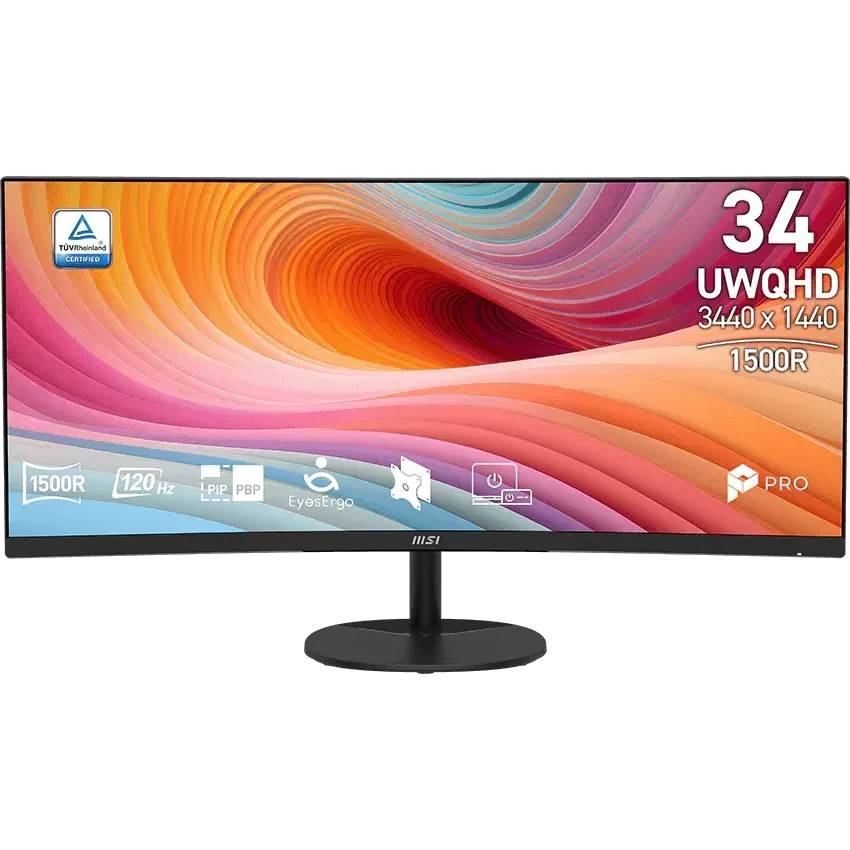 Монитор 34" MSI PRO MP341CQ E12, 3440x1440, VA, 120Hz, Speakers (2xHDMI, DP) (9S6-3PB2CT-212)