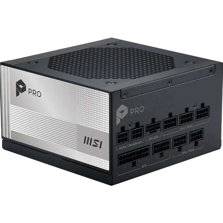Блок питания 850Вт, MSI PRO A850PL PCIE5, 80 Plus Platinum, APFC, ATX (306-7ZPLY)