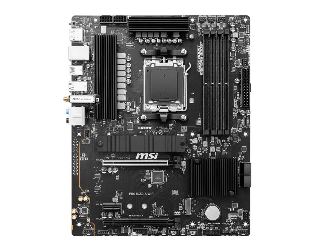 Материнская плата MSI PRO B650-S WIFI, AM5, (HDMI, DP), 4xDDR V, ATX (ТОЛЬКО В СОСТАВЕ ПЭВМ)