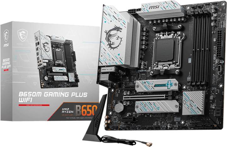 Материнская плата MSI B650M GAMING PLUS WIFI, AM5, (HDMI, DP), 4xDDR V, mATX